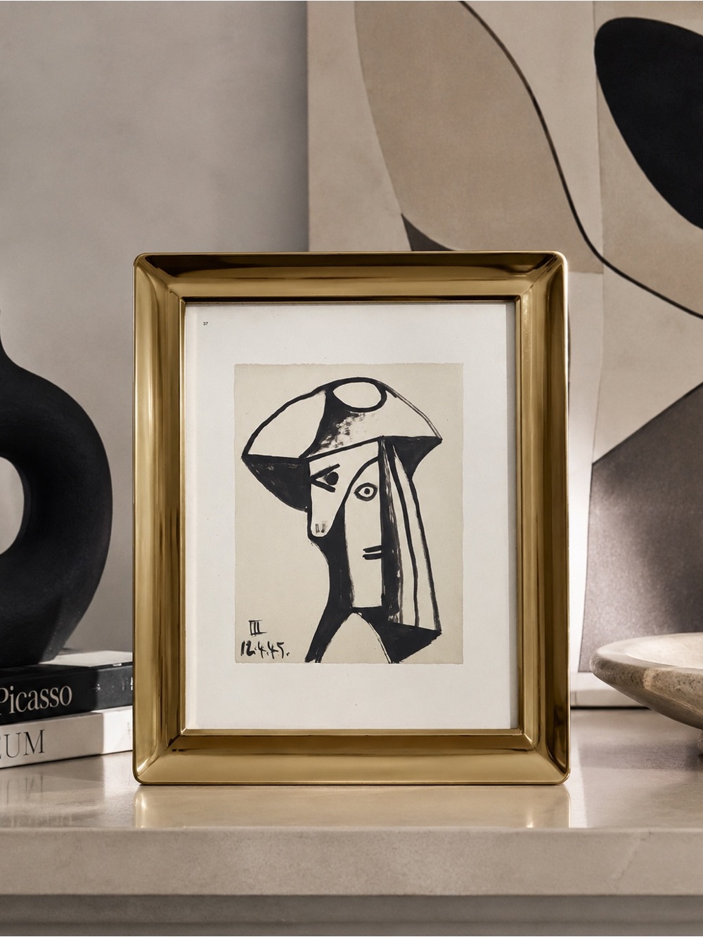 Vintage Solid Brass Picasso Art Frame 🖼️✨